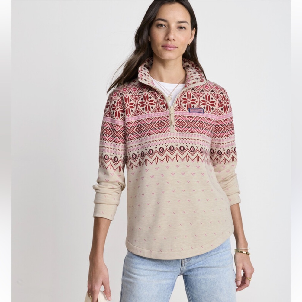 NWT Vineyard Vines Dream Cloth Multicolor Fair Isle 1/2 Zip‎ Pullover Size 2X